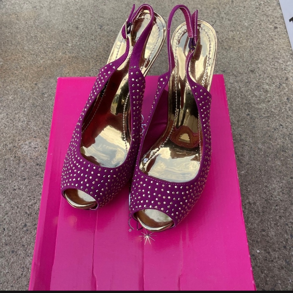 Purple and gold accent 5in stilettos